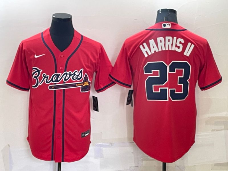 Men Atlanta Braves #23 Harris ii Red Game Nike 2022 MLB Jersey
